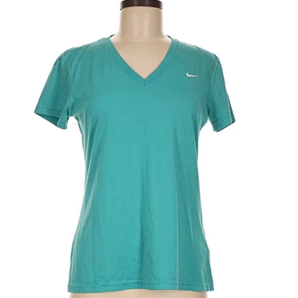 Nike Women's Teal V-Neck Active Tee